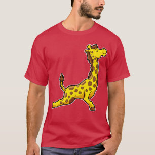 Giraffe at Yoga Stretching exercises Legs Neck T-Shirt