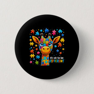 Giraffe Autism Awareness Its Ok To Be Different _1 6 Cm Round Badge