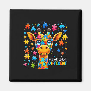Giraffe Autism Awareness It's Ok To Be Different  Magnet