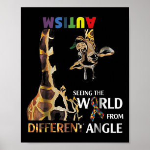 Giraffe Autism Seeing The World From Different Ang Poster