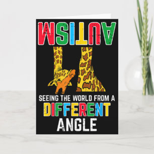 Giraffe Autism Seeing World Different Angle Awaren Card