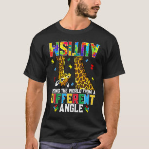 Giraffe Autism Seeing World Different Angle Awaren T-Shirt