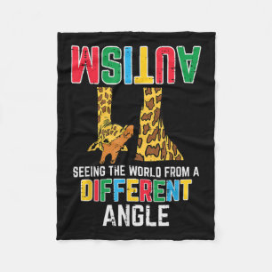 Giraffe Autism Seeing World Different Angle Fleece Blanket