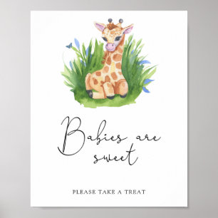 Giraffe - babies are sweet poster