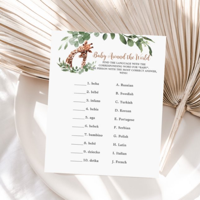 Giraffe baby around the world game (Creator Uploaded)