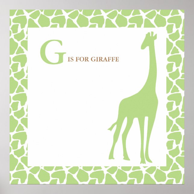 Giraffe Baby Bedroom Wall Poster (Front)