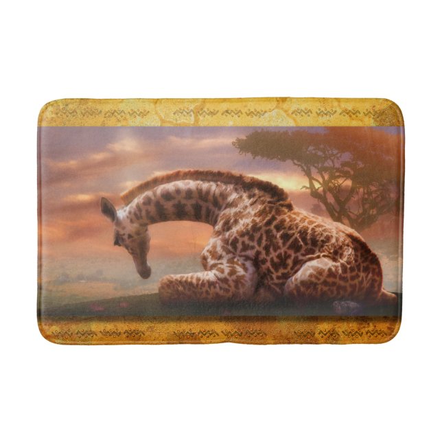 GIRAFFE BABY OF AFRICA BATH MAT (Front)