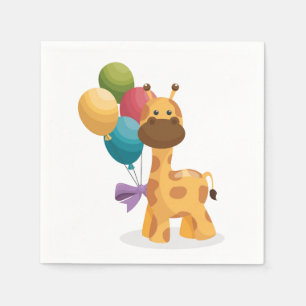Giraffe Baby Shower Birthday Party Napkin