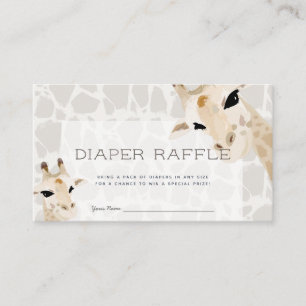 Giraffe Baby Shower Diaper Raffle Ticket Enclosure Card