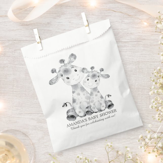 Giraffe Baby Shower Favour Bags (Clipped)
