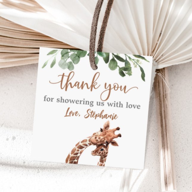 Giraffe baby shower favour sticker (Creator Uploaded)
