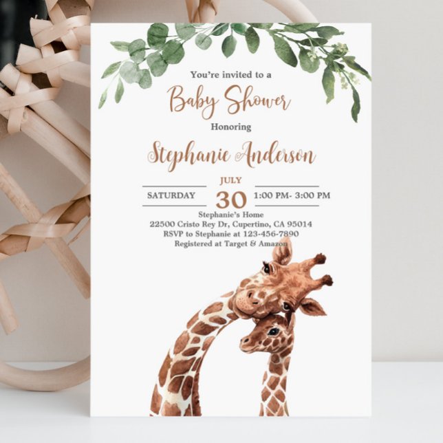 Giraffe Baby Shower Invitation  (Creator Uploaded)