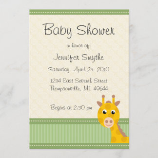 Giraffe Baby Shower Invitations