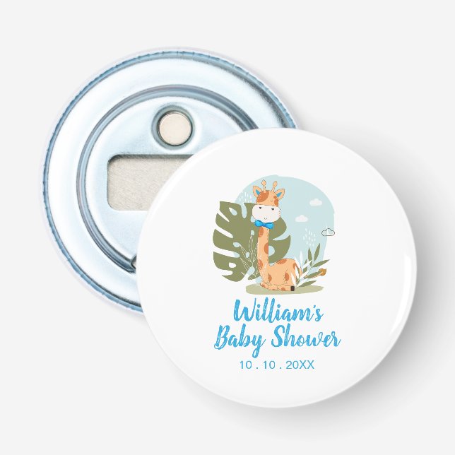 Giraffe Baby Shower Napkin (Boy Safari Animal) Bottle Opener (Front)