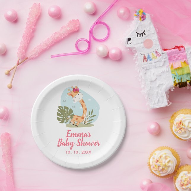 Giraffe Baby Shower Napkin (Girl Safari Animal) Paper Plate (Party)