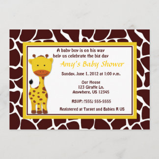 Giraffe Baby Shower or Birthday Invitation