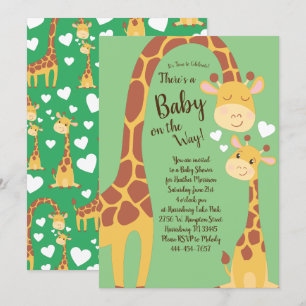 Giraffe Baby Shower Safari Invitation