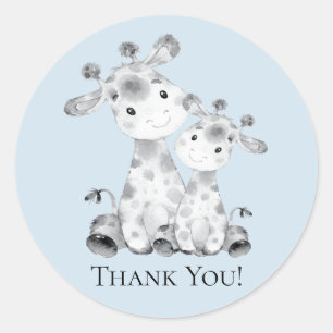 Giraffe Baby Shower Thank You Favour Sticker