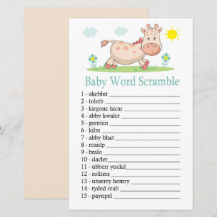 Giraffe Baby word scramble game