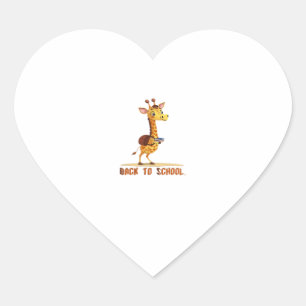 Giraffe Back To School Classic T-Shirt Heart Sticker