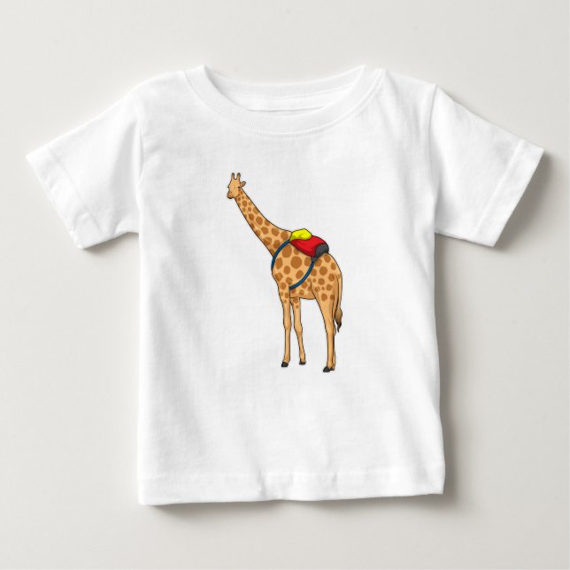 Giraffe Backpack Baby T-Shirt (Front)