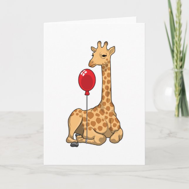 Giraffe Balloon Card (Front)