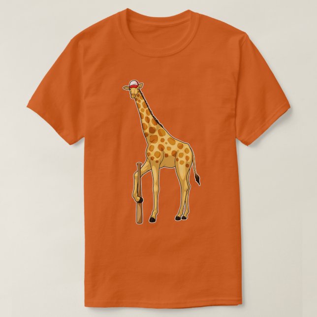 Giraffe Baseball Baseball bat T-Shirt (Design Front)
