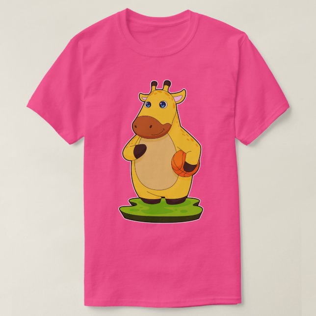 Giraffe Basketball player Basketball T-Shirt (Design Front)