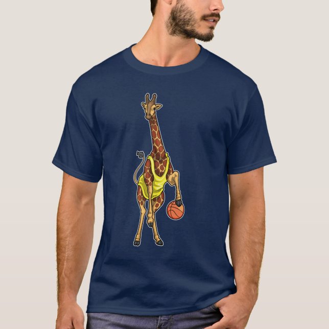 Giraffe Basketball player Basketball T-Shirt (Front)
