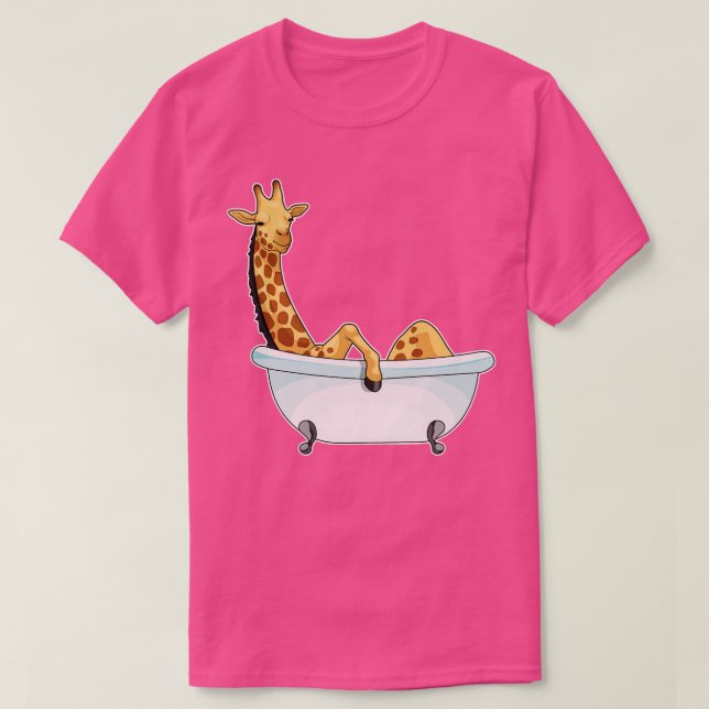 Giraffe Bath Bathtub  T-Shirt (Design Front)