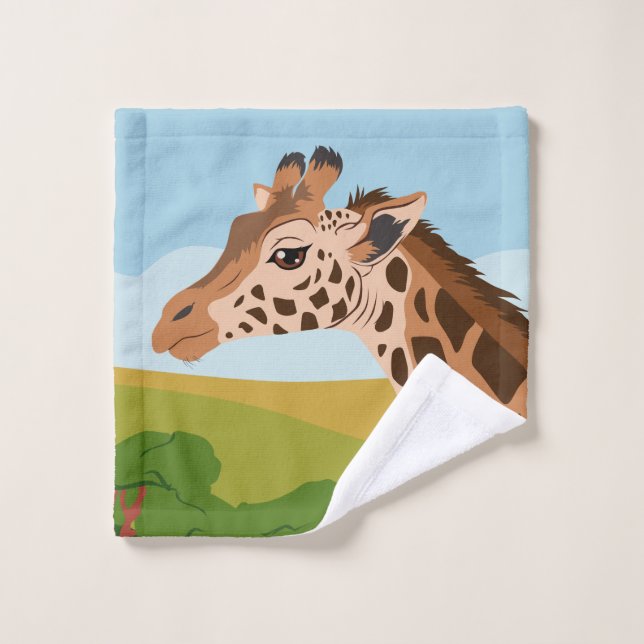 Giraffe Bath Towel Set (Wash Cloth)