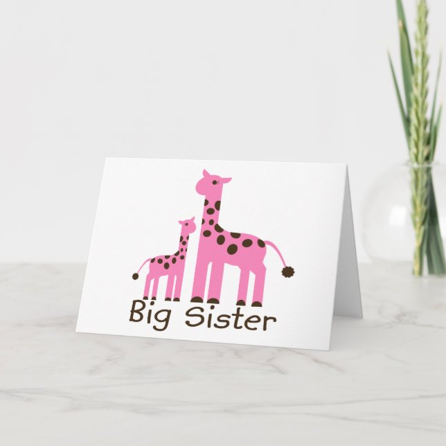 Giraffe Big Sister Card (Front)
