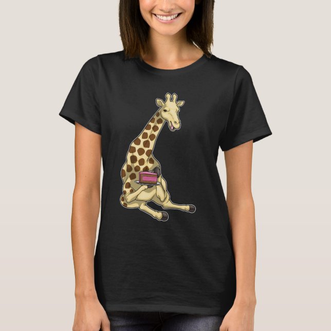 Giraffe Birthday Cake T-Shirt (Front)