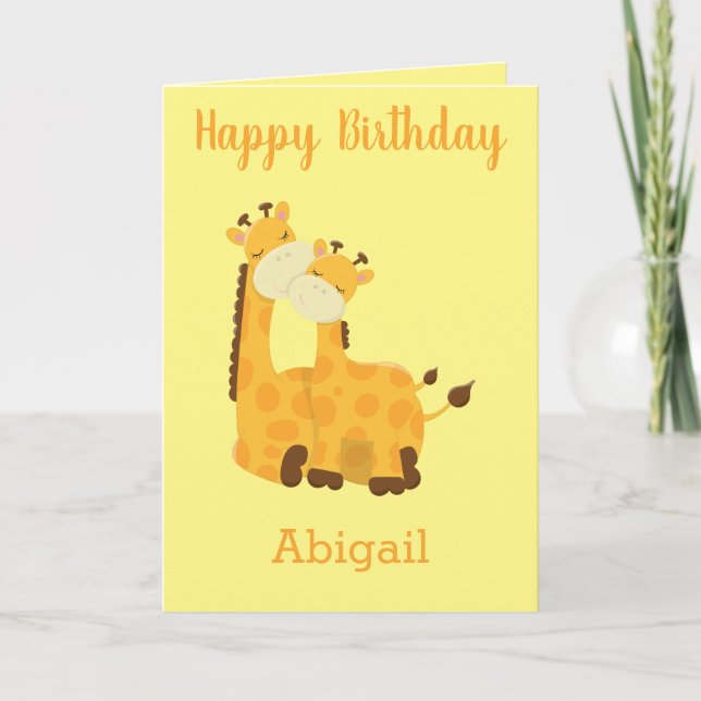 Giraffe Birthday  Card (Front)