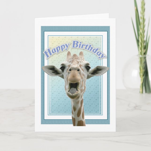 Giraffe Birthday Card (Front)