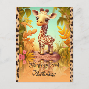 Giraffe Birthday for kids Postcard