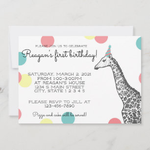 Giraffe Birthday Invitation