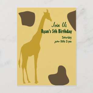 Giraffe Birthday invites