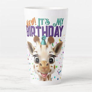 Giraffe Birthday Latte Mug