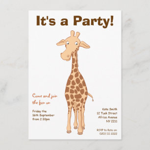 Giraffe Birthday Party Invitation