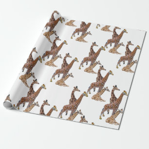 Giraffe Birthday Safari Wrapping Paper