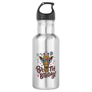 Giraffe Birthday Vintage Engraving Party Shirt_1 532 Ml Water Bottle