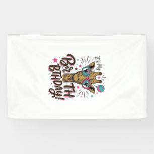 Giraffe Birthday Vintage Engraving Party Shirt_1 Banner