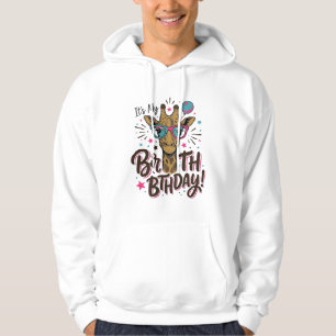 Giraffe Birthday Vintage Engraving Party Shirt_1 Hoodie