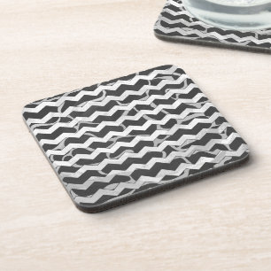 Giraffe Black and Grey Chevron Pattern Coaster