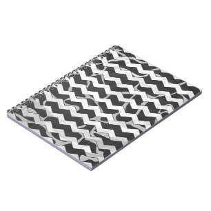 Giraffe Black and Grey Chevron Pattern Notebook