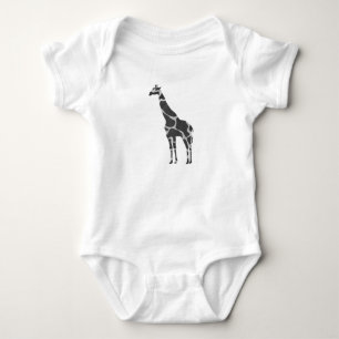 Giraffe Black and Grey Silhoutte Baby Bodysuit