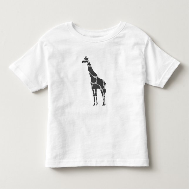Giraffe Black and Grey Silhoutte Toddler T-Shirt (Front)
