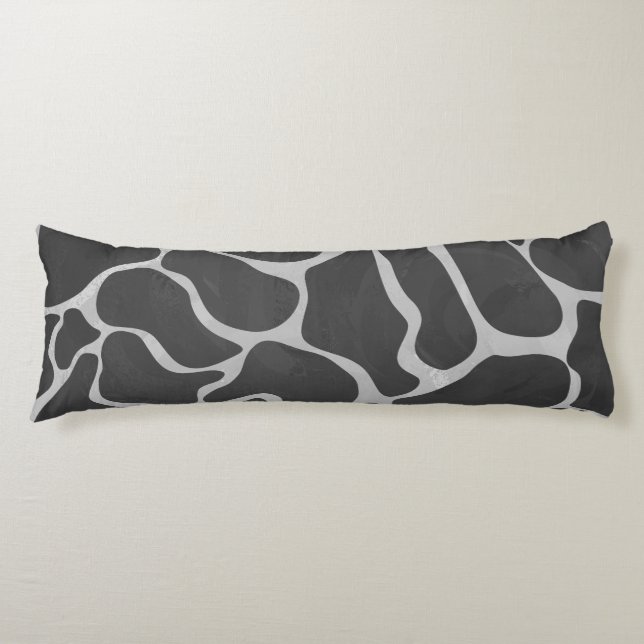Giraffe Black and Light Grey Print Body Cushion (Front)