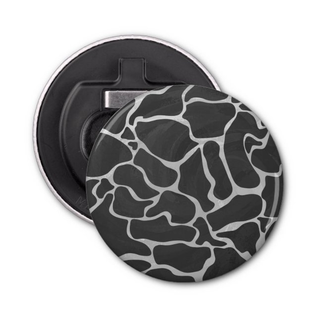 Giraffe Black and Light Grey Print Bottle Opener (Front)
